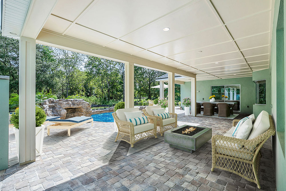Orlando custom home covered patio